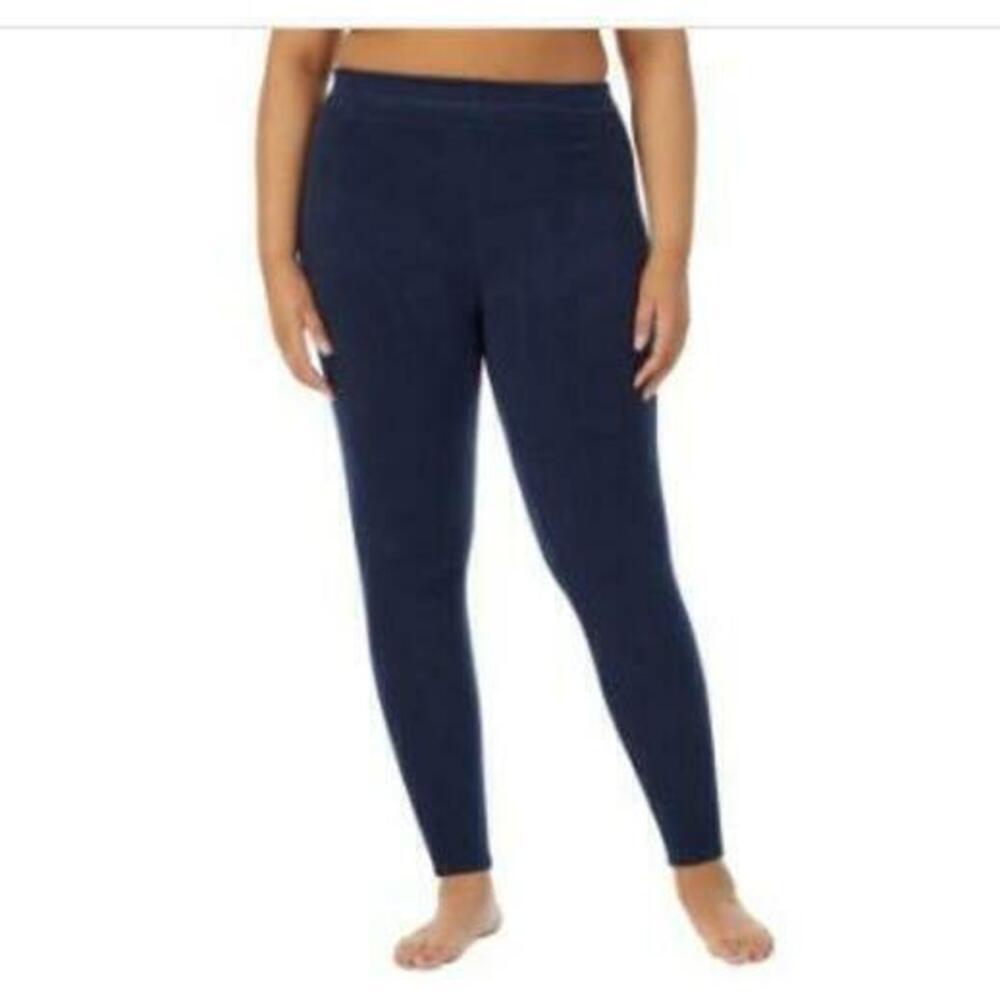 Cuddl Duds Plus Size Fleecewear Navy Stretch Leggings 2XL